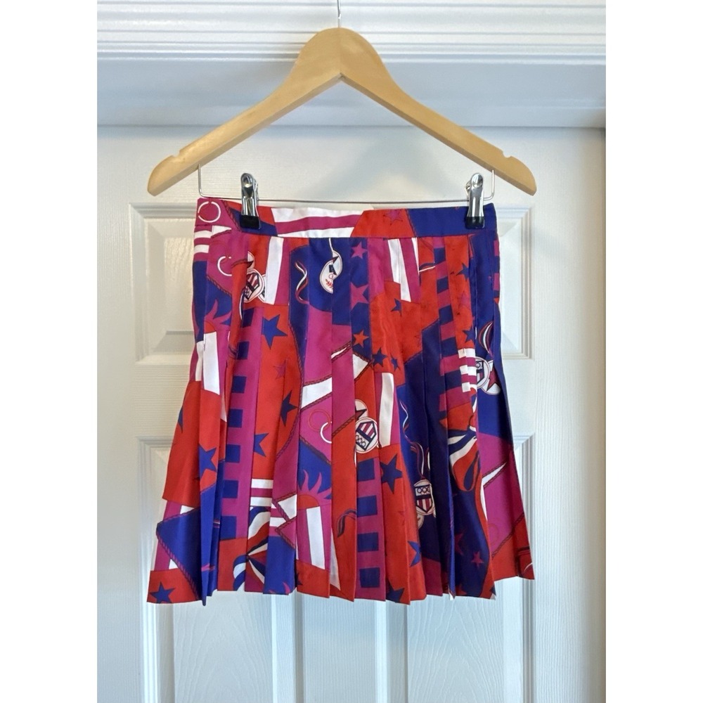 US Team Barecelona 92 Olympics Skort Women Small Multicolor Pleated Mini Rare